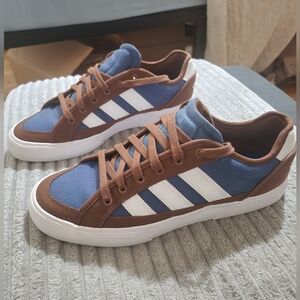 Men's Adidas Court TNS Premiere 'Preloved Brown Crew Blue' sneaker Size 10